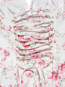 Vestido Feminino Midi Floral Alça Larga