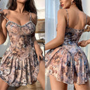 Babydoll Cáqui Floral Verão