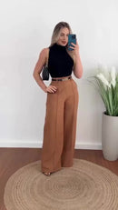 Calça Pantalona Feminina ZARA com Cinto - Lançamento Verão/Inverno